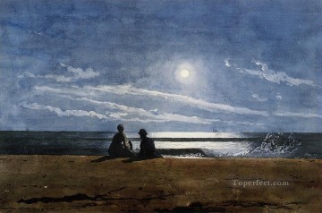  Luna Pintura al %C3%B3leo - Pintor marino del realismo a la luz de la luna Winslow Homer